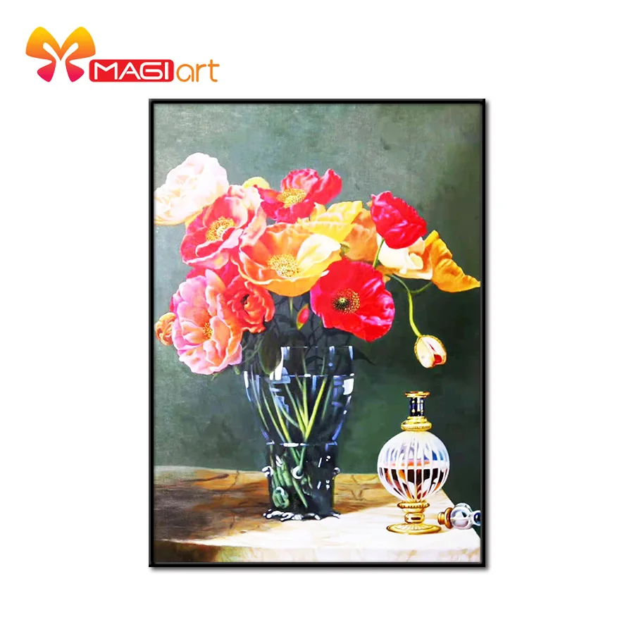 

Cross stitch kits Embroidery needlework sets 11CT water soluble canvas patterns 14CT oil painting flowers and perfume-NCMF003