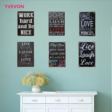 Ретро Металл Письмо табличка Олово Винтаж язык знак девиз английская табличка на заказ доска настенный дисплей