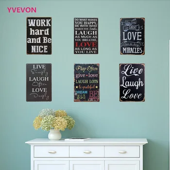 

Retro Metal Letter Plaque Tin Vintage Language Sign Motto English Plate Custom Board wall display