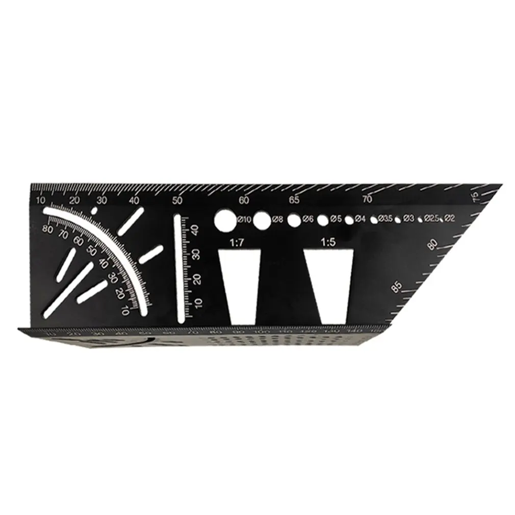 Multi-Function Ruler 45/90 Degree Line Angle Ruler Aluminum Alloy Three-Dimensional Wood Ruler Stop Type Ruler Drop Shipping