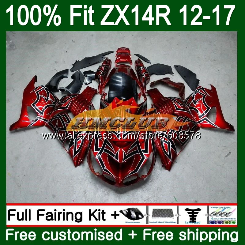Инъекции для KAWASAKI ZX-14R ZX14R для детей возрастом 12, 13, 14, 15, 16, 17, красные, серебристые, 115CL. 19 ZZR1400 ZX 14R 2012 2013 обтекатель