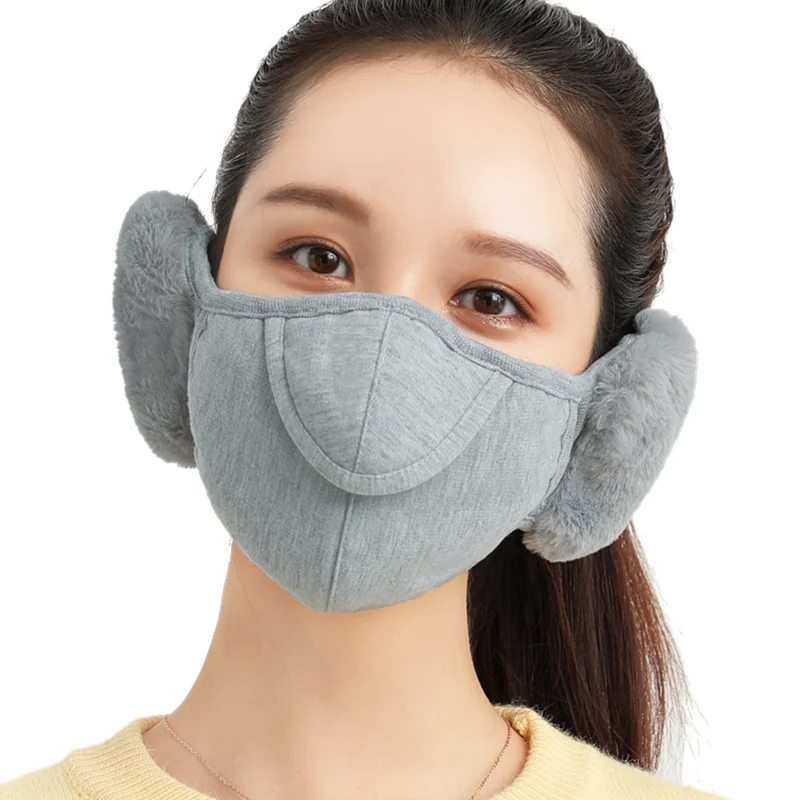 Новая термальная маска Популярные стильные наушники для езды на велосипеде на открытом воздухе - Цвет: Серый