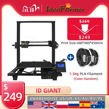 

New 3D Printer Big Size Ideaformer Giant FDM TMC2208 Driver Full Metal Printer 400*400*450mm 3D Printer DIY Kit Self-Assemble