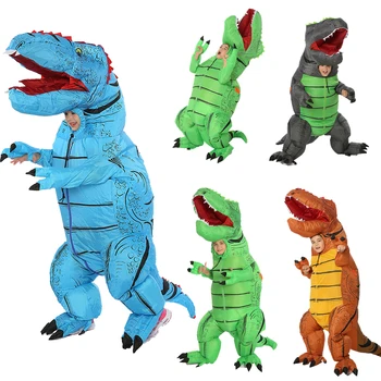 

Adults Kids Dinosaur T-Rex Inflatable Costume Women Men Boys Girls Halloween Cosplay Inflated Garment Carnival Party Dress Up
