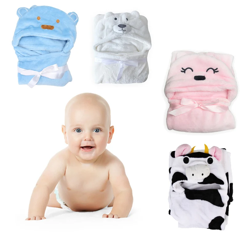 Bath-Towel Blanket Hood Baby Stuff Toddler Kids Cartoon Cute Animal