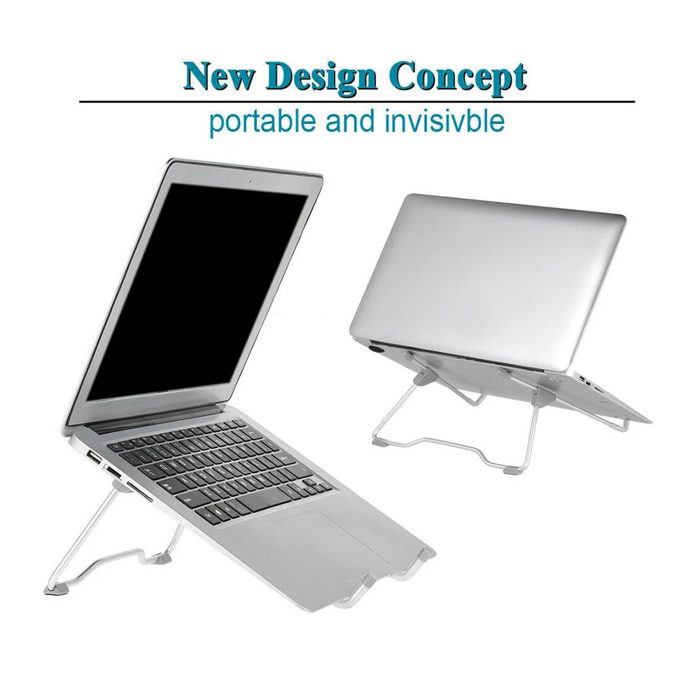 

1pc Folding Portable Laptop Stand Adjustable High Quality Aluminum Alloy Bracket Support 10-17inch Notebook For 8-10inch Tablet