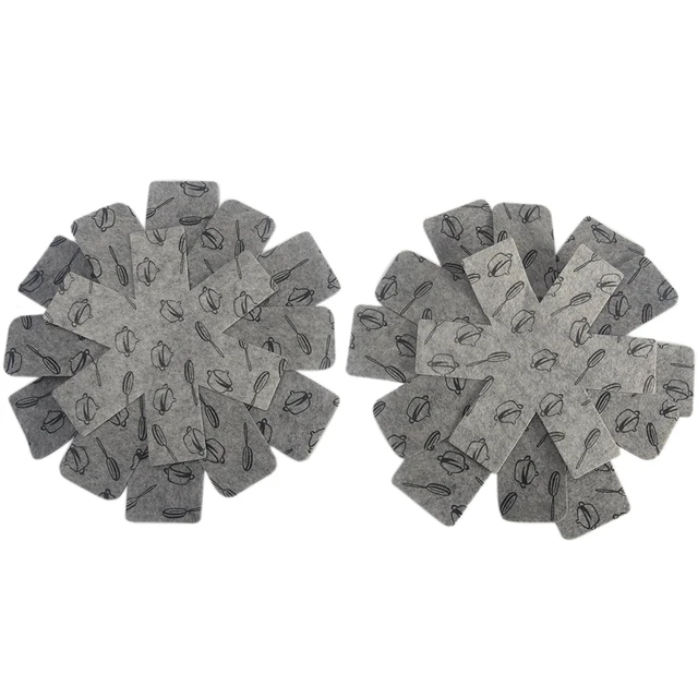 6Db/12Db Edény És Serpenyővédő Nem Tapadós Szürke Nyomtatott Elválasztó Párnák Serpenyő Alsó Hőszigetelés Védje A Edények Felületeit Pan Pad - Image 5