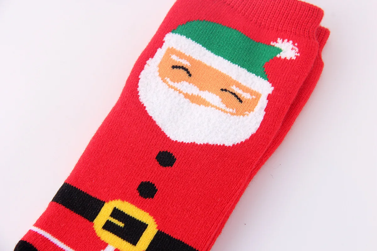 Новые стильные детские рождественские чулки; праздничные плотные детские носки с петельками; теплые милые Носки с рисунком лося
