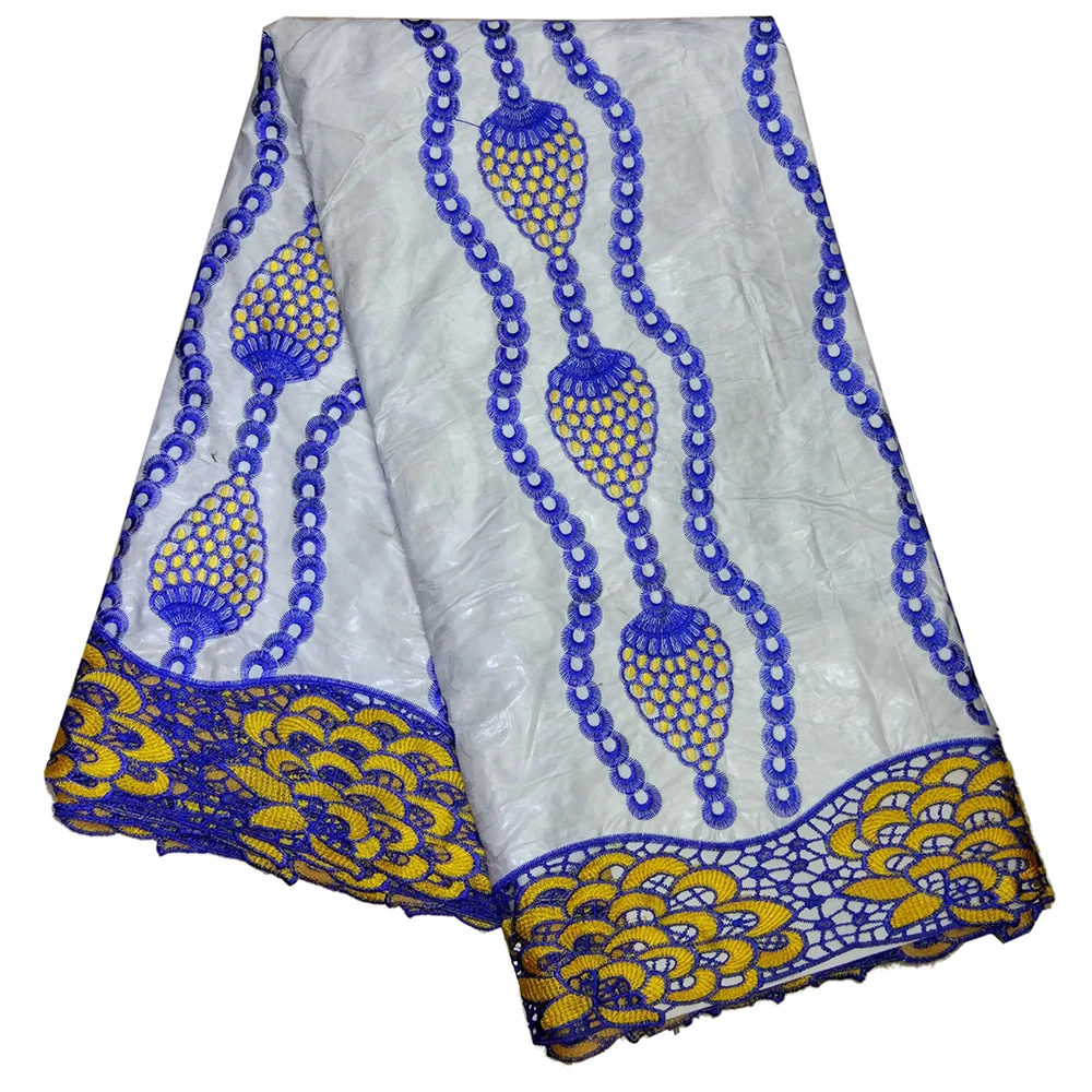 Хлопок Базен Riche Getzne ткань сосновые шишки вышивка африканская кружевная ткань - Цвет: as picture