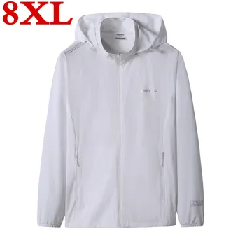 

plus size 8XL 7XL Spring and summer Quick-drying Jackets Fashion brand Coats Male Casual Slim Jacket Men Sun protection clothing