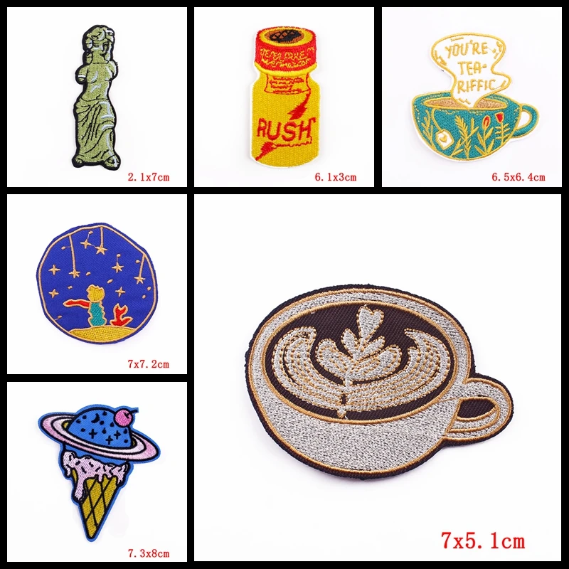 Prajna 10PCS 의류에 대한 패치에 도매 깨진 팔 금성 수 놓은 패치 Applique 공간 패치 철 의류 DIY에 대한