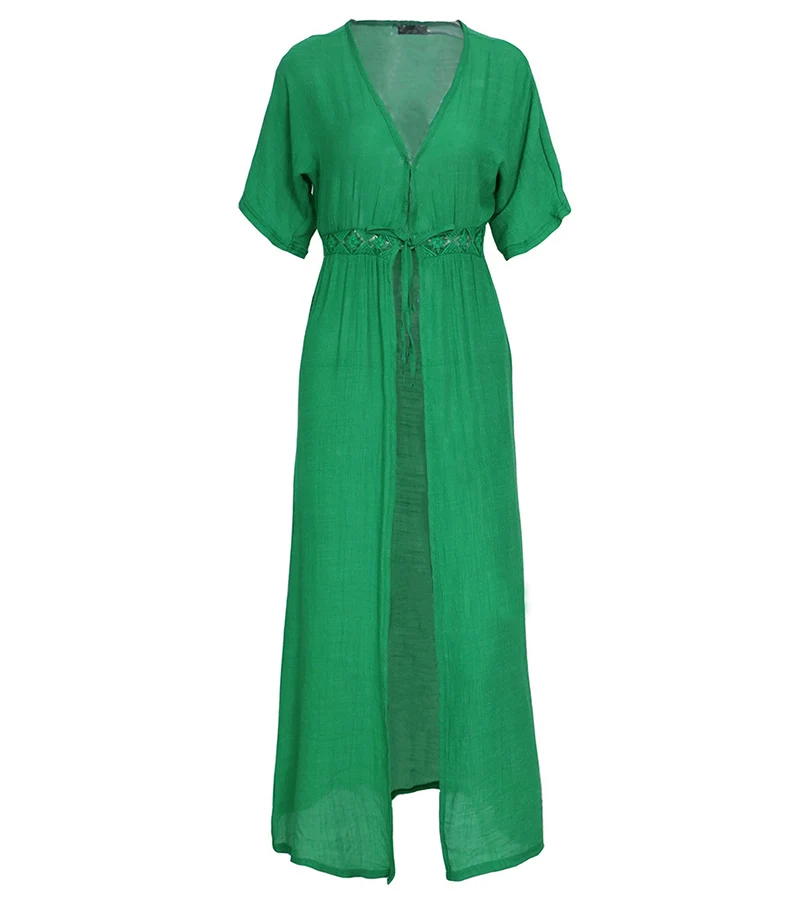 Bohemian beach dress fashion sunscreen maxi long dress women summer Nice short sleeve white sexy boho women dress Pop CDR261 (11)