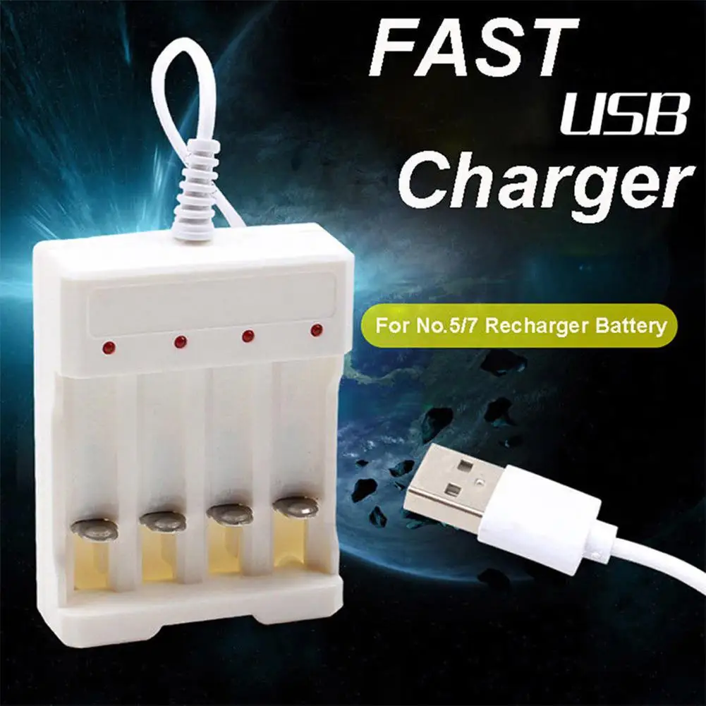 

Universal Rechargeable Battery Quick Charge Adapter USB 4 Slots Output Battery Charger Battery Charging Tool For AA/AAA