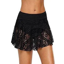 TYAKKVE сексуальный черный вязаный крючком кружевной бикини юбка лето открытые купальные костюмы шорты женский купальник платье плавки шорты для мальчиков