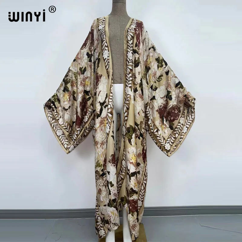 Europe WINYI new tunic bikini sweet lady pink boho Cardigan stitch Cocktail sexcy Boho Maxi Holiday Batwing Sleeve KIMONO mujer womens bathing suit cover up Cover-Ups