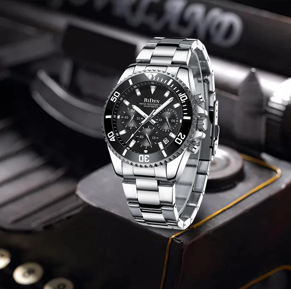 Модные Rolexable мужские часы лучший бренд класса люкс водонепроницаемые часы из нержавеющей стали Мужские кварцевые часы спортивные наручные часы с хронографом
