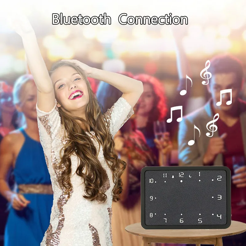 Беспроводной будильник Настройка bluetooth 4,1 динамик USB Перезаряжаемый функция повтора настольные часы цифровой светодиодный дисплей музыкальный плеер