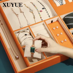 Cloakroom Earrings Ring Necklace Storage Box Wardrobe Drawer Jewelry Box Watch Jewelry Tray Customization