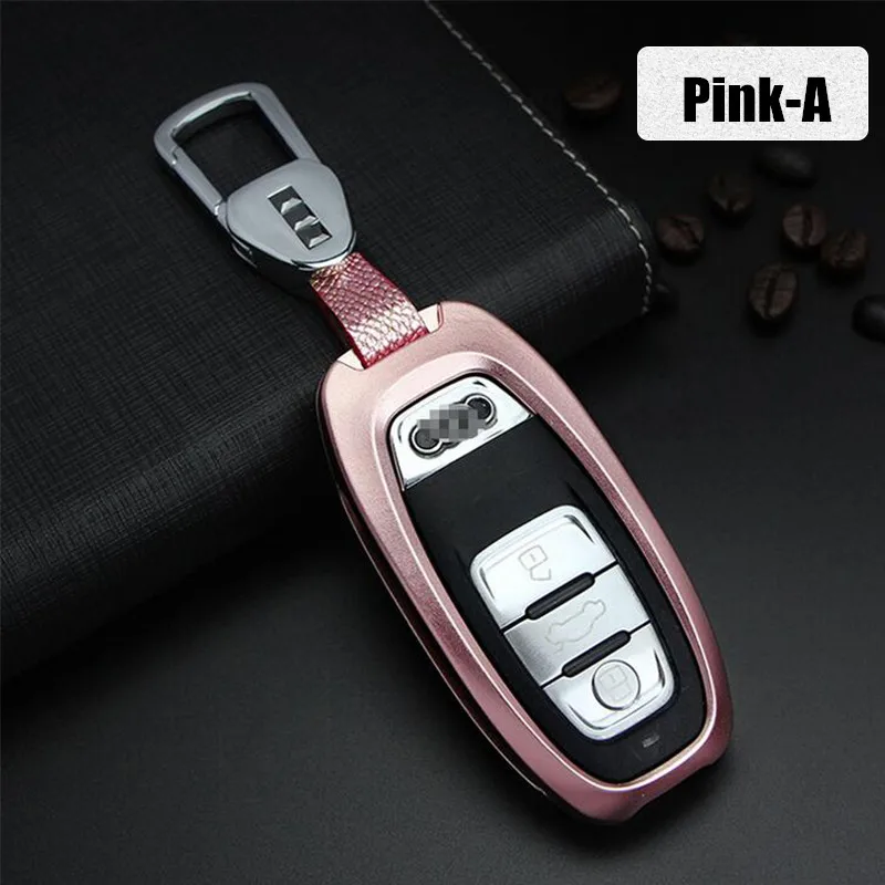 Car Auto Remote Metal Key Case Holder Cover With Key Chain For Audi A4L/A6L/Q5L/A3/Q3/Q7/A5A8
