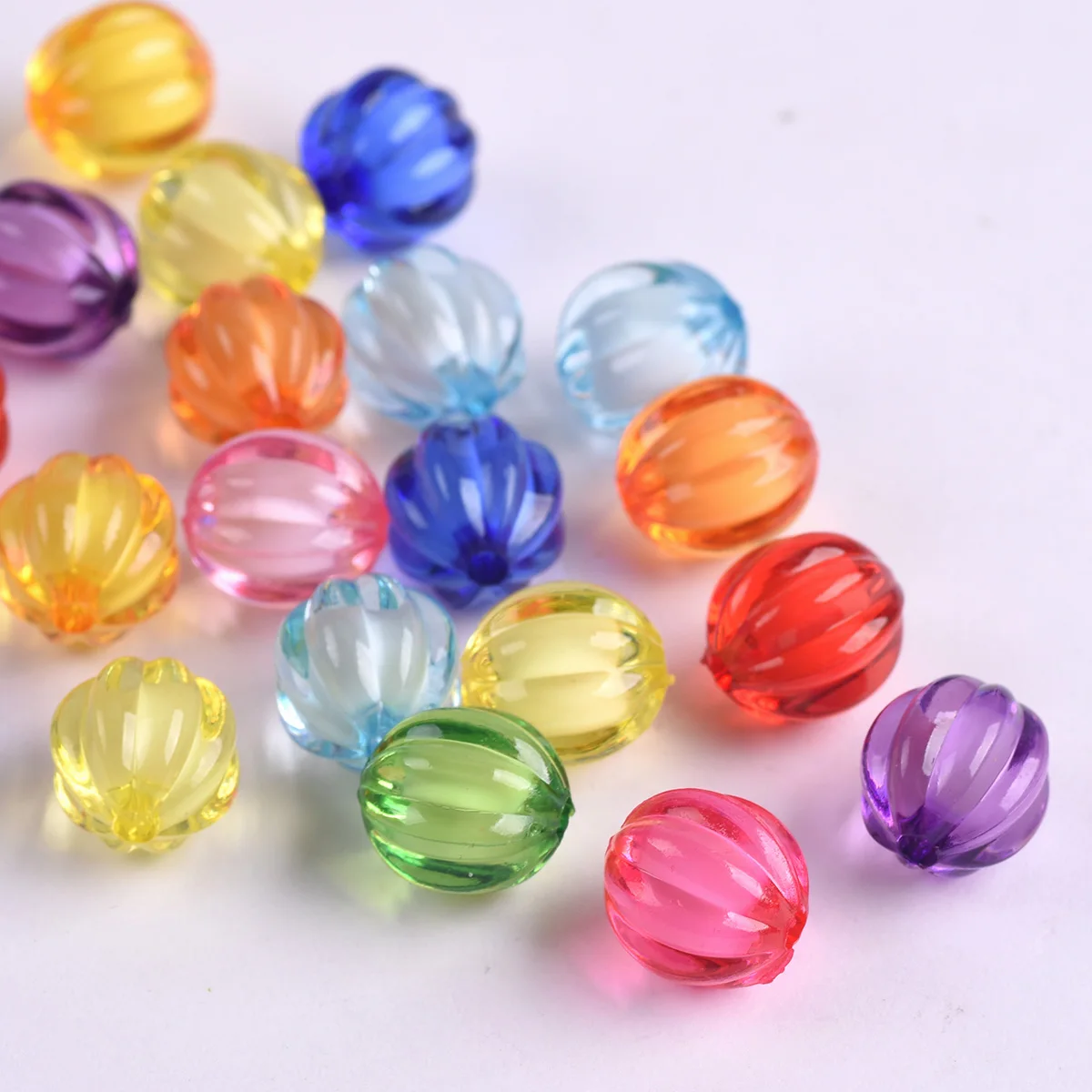 50pcs Round Pumpkin Shape 8mm 10mm 12mm Acrylic Plastic Loose Beads Wholesale Bulk Lot For Jewelry Making Findings round shape solid brass material bag feet 12mm round purse feet stud for bag making