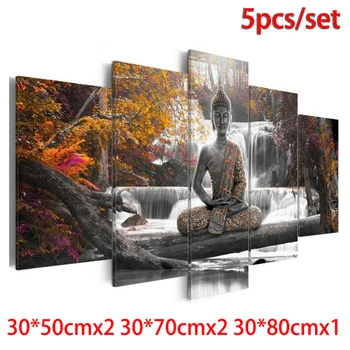 

5Pcs Canvas Modern Picture Wall Art Decor Home Buddha Zen Landscape Painting Posters & Prints High Quality