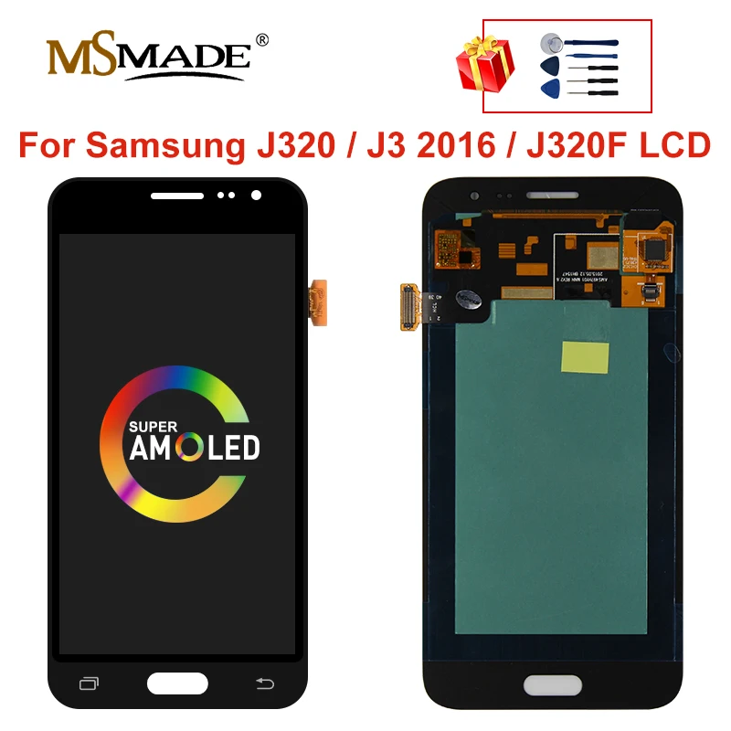 ЖК дисплей Super AMOLED для Samsung Galaxy J3 2016 J320 J320FN J320F J320H J320M сенсорный экран дигитайзер