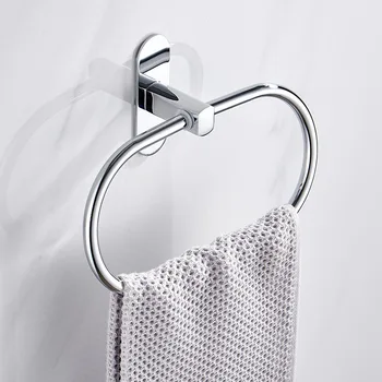 

European Oval Towel Ring Self Adhesive Wall-mounted Kitchen Bathroom 304 Stainless Steel Hand Rag Towel Rails Holder Hardware