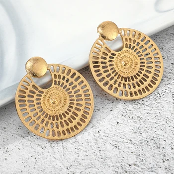 

Tocona Elegant Geometric Drop Earrings for Women Hollow Geometric Classical Statement Earrings Wedding Jewelry Gift 10189