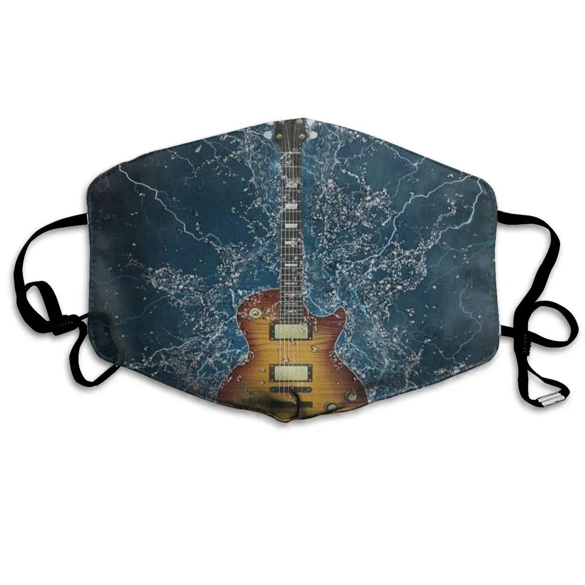 

Dustproof Washable Reusable Electric Guitar Abstract Mouth Cover Mask Respirator Germ Protective Warm Windproof Mask