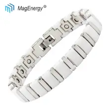 MagEnergy белый керамический браслет магнитный браслет с 3000 гаусс магнтическая терапия унисекс звеньевые браслеты медицинские ювелирные изделия