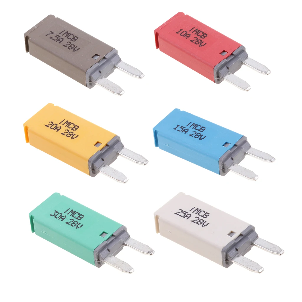 6-Pc Car Truck Boat Fuse Assortment Kit - 7.5, 10, 15, 20, 25, 30 AMP – Mini Small ATM/APM Blade Fuses