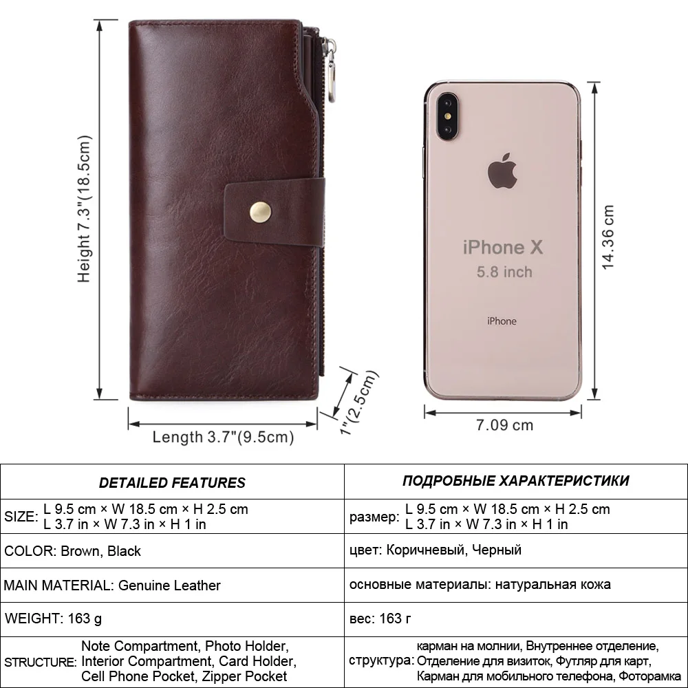 Cena Flanker w stylu vintage długi sprzęgło portfele prawdziwej skóry organizator torebka kieszeń na zamek błyskawiczny biznes mężczyzna telefon komórkowy worek pieniędzy posiadacza karty