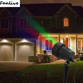 

10pcs AC 100-240V LED RGB Star Static Light Outdoior Projector Lamp For Garden Lawn Light With Remote Control