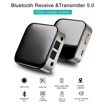 

Bluetooth 5.0 Audio Receiver Transmitter 2 IN 1 3.5mm AUX Jack RCA Stereo Music Wireless Adapter For TV PC Car Speakers