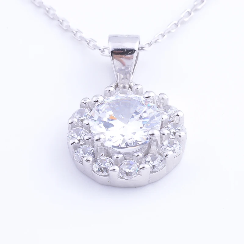 Pekurr 925 Sterling Silver Big CZ Gems Sun Boho Sun Flower Necklaces Pendants For Women Silver Chain Silver Choker Jewelry Gifts