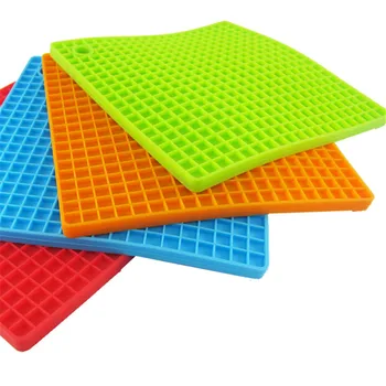 

Muti-Funcation Square Silicone Non-slip Heat Resistant Mat Hang Tableware Coaster Cushion Placemat Pot Holder Kitchen Accessorie