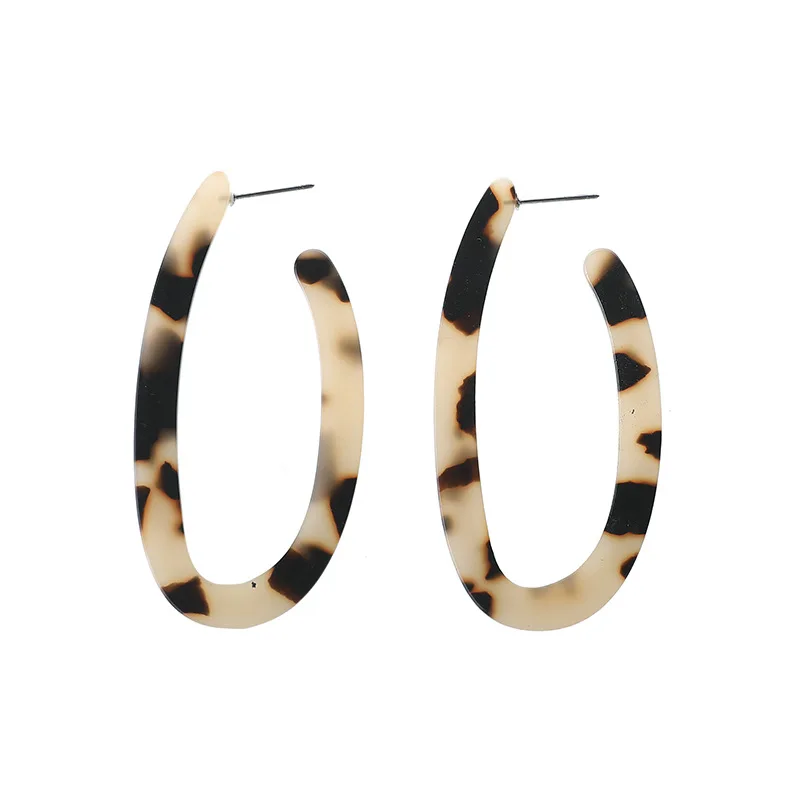 Ацетатные геометрические леопардовые серьги-гвоздики, восьмиугольные большие золотые серьги-капли для женщин, Букле д 'ореиль Femme Za, ювелирные изделия Brincos - Окраска металла: 10