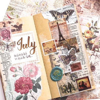 

8PCS/LOT Cool Vintage Background Paper Stickers Pack 14*20cm