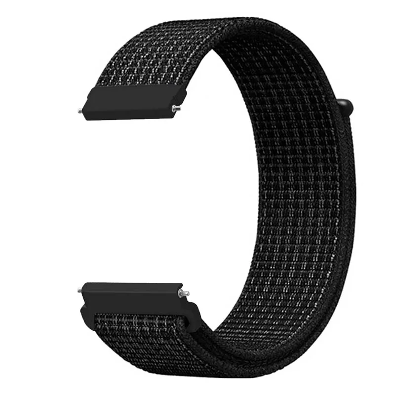 43 цвета 20 мм/22 мм нейлоновый переплет ремешок на запястье для samsung gear S3 Смарт-часы ремешок аксессуар для samsung Galaxy Watch Active - Цвет ремешка: Black Platinum