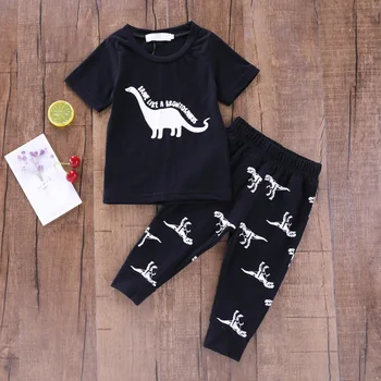 

Summer New Baby Clothing Set Cartoon Cotton T-shirt Tops Trousers Baby Boys Clothing Girls Suit Set 0-18M Year Baby Clothes