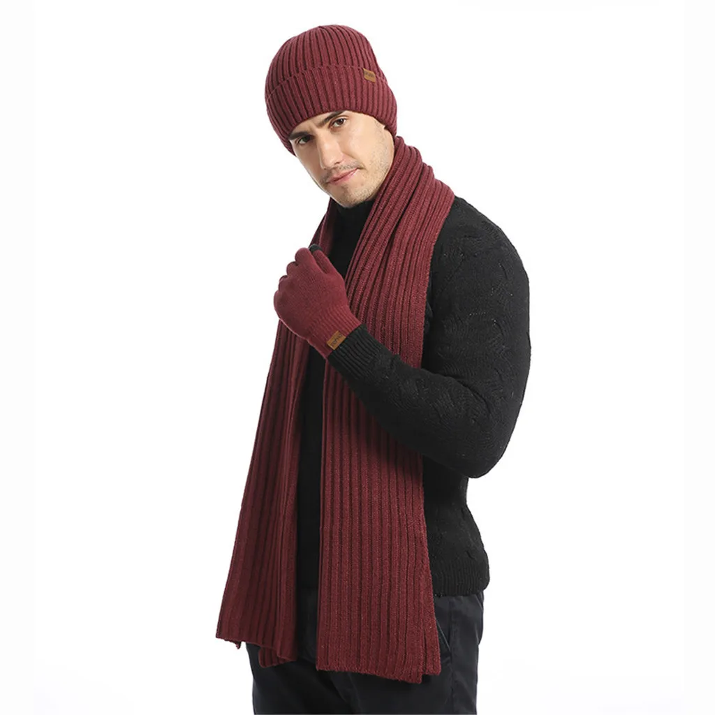 Шапка и шарф унисекс вязаный шарф шапка и перчатки набор сплошной мягкий стрейч шапка шарф и варежки набор шапка и шарф для мужчин