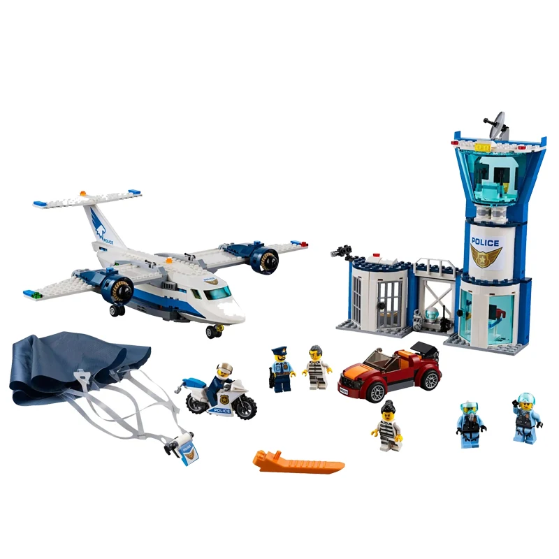 

529PCS New City Sky Police Air Base Compatible Legoinglys City 60210 Building Blocks Bricks Toys for Children Christmas Gift