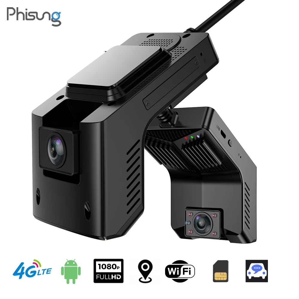 Phisung T2 4G видеорегистратор с ИК ночным видением внутри Android WiFi GPS слежение