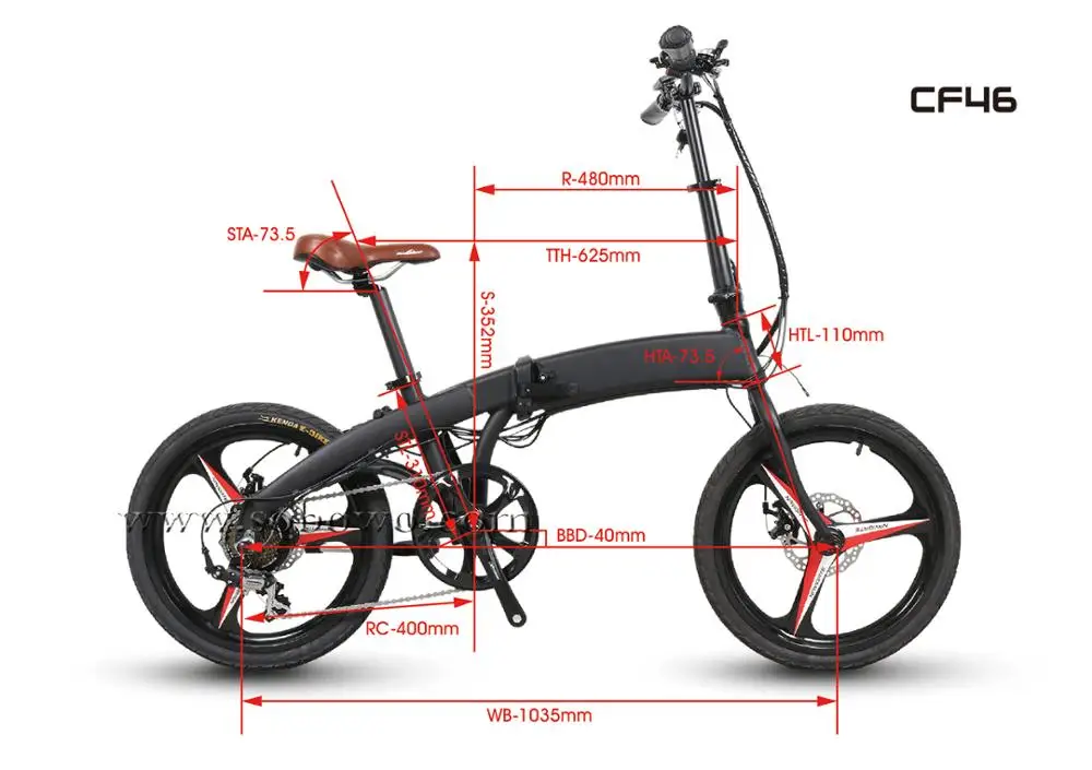 Perfect 2019 Sobowo CF46 20*1.75 inch three knife integrated wheel high quality folding electric bicycle 5