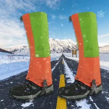 

2pcs Hiking Skiing Snow Gaiters Waterproof Oxford Cloth Mountaineering Outdoor Adjustable Shoes Cover Climbing Camping Portable