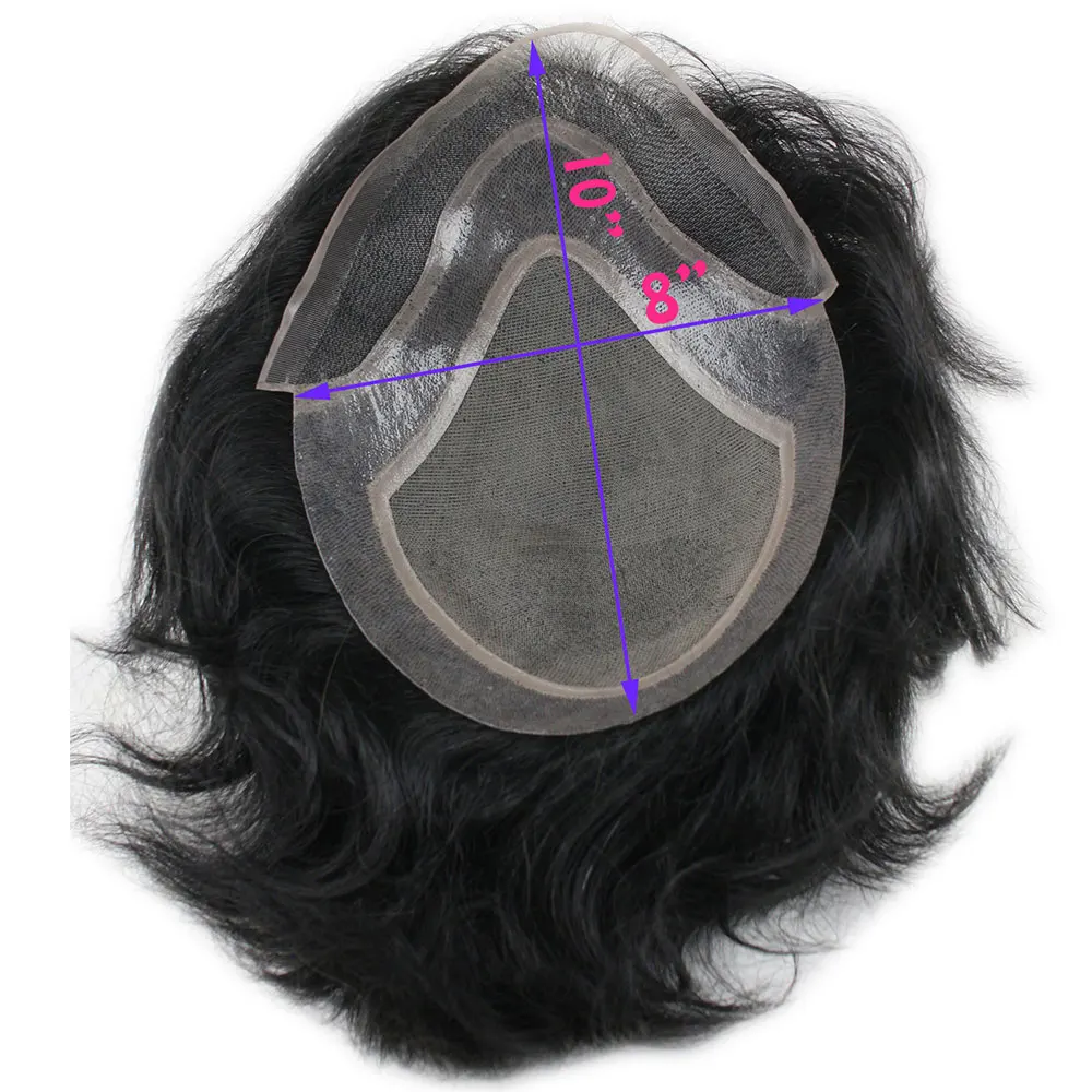 Eseewigs шиньон моно кружево с ПУ Замена 12 дюймов Длина Длинные прямые парик бразильский Remy человеческие волосы натуральный цвет 1b