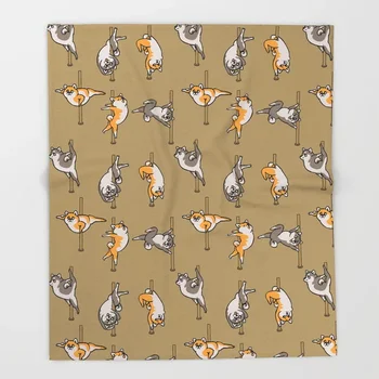

Dog Shiba Inu Cartoon Throw Blanket Cute Kids Design Shiba Inu Pole Dancing Club Blankets for Beds Christmas Decorations Home
