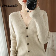 Aliexpress - Snaoutofit 2021 Spring New Women’s Solid Color V-Neck Drawstring Button Wool Cardigan Loose And Thin Top Pit Strip Sweater Coat