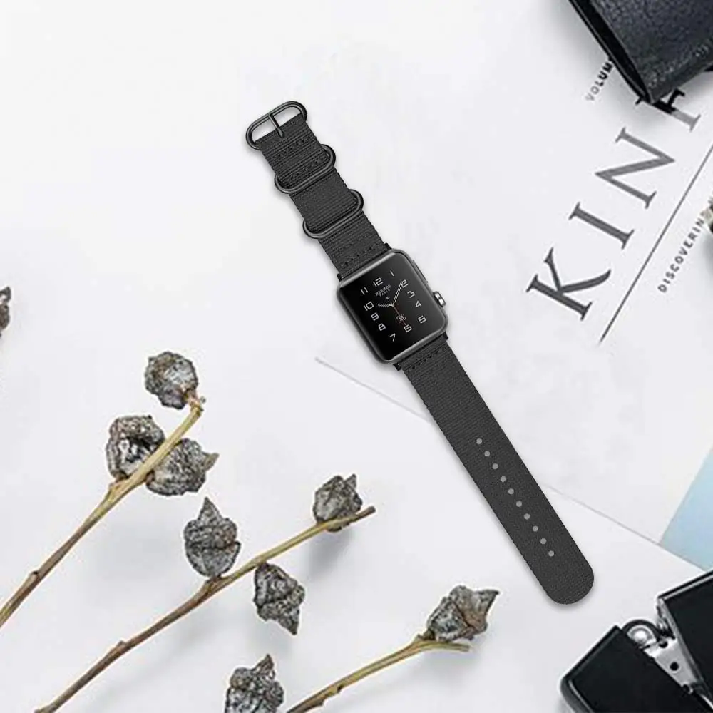 Нейлоновый ремешок для часов Apple Watch Series 4, 5, 42 мм, 44 мм, мягкий спортивный браслет 38 мм, 40 мм, ремешок для iwatch 1, 2, 3, ремешок