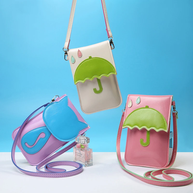 

New Mini Women Shoulder Diagonal Package PU Leather Bags Small Fringed Crossbody Shoulder Change Pouch Pu leather Phone Bag